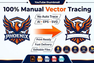 manually vector trace, redraw, and convert logo or image to vector using adobe