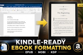 convert your manuscript into a kindle ready ebook for KDP