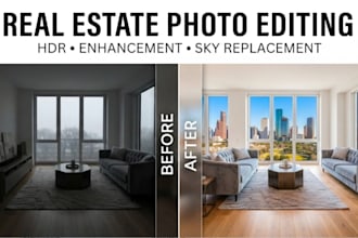 do hdr and flash real estate photo editing within 12 hours
