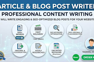 write engaging SEO blog posts and articles for your website