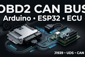 develop obd2 can bus car arduino esp32 j1939 uds ecu communication