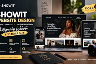 showit website design showit template showit  photography website 3d dora site