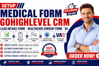 setup medical form gohighlevel crm lead intake form healthcare consent form va