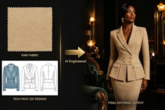 turn fabric and sketches into realistic fashion images