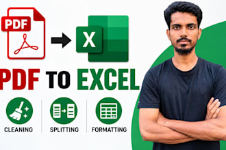 extract pdf tables to excel, clean and split data