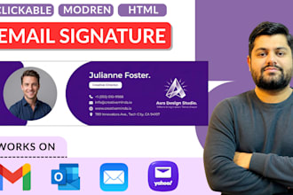 make a clickable HTML email signature for gmail, outlook and apple mail