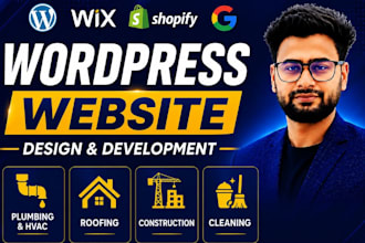 wordpress website for contractor, construction, hvac, roofing, plumbing service