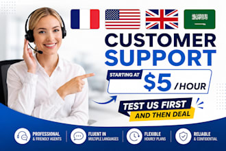 provide french, english and arabic customer support agents