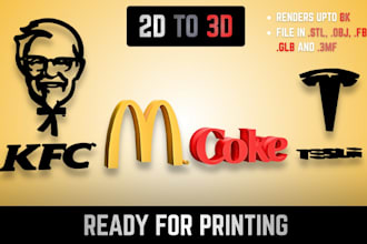 convert 2d logo into 3d printable stl model