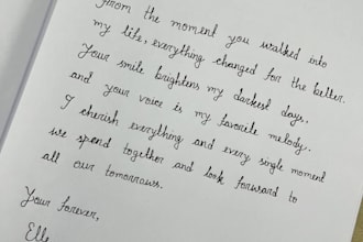 handwrite anything in the best cursive writing