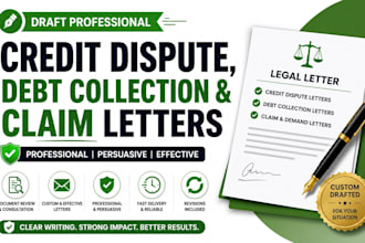 draft professional credit dispute debt collection and claim letters