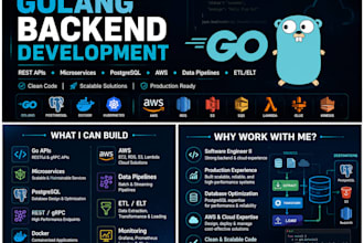 develop a golang backend API, microservice, or data pipeline