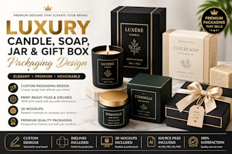 design luxury candle, soap, jar and gift box packaging