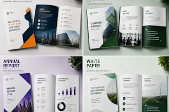 design professional brochures, company profiles, annual reports and white paper
