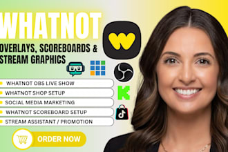 setup whatnot dashboard, whatnot live streaming, live shopping, twitch overlay