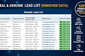 enrich domain lists with verified business emails using hunter io