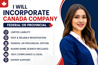 incorporate a canadian company with federal or provincial registration in 24hrs