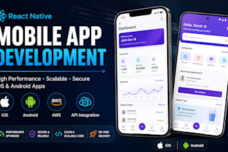 develop a high quality react native app for ios and android
