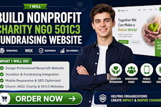 nonprofit website charity ngo website 501c3 fundraising website on wordpress