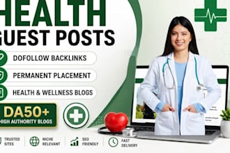 do health and fitness guest post backlinks and premium guest post on health blog