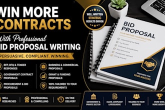 prepare a winning bid proposal for rfp, rfq, and government contract