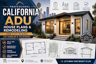 professional california adu, house and remodeling permit drawings