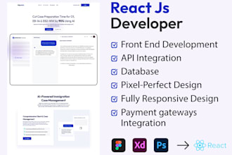 convert figma, PSD or xd to react js website with responsive UI