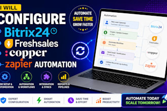 configure bitrix24, freshsales, copper CRM and zapier automation