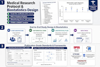 design your medical research protocol, study synopsis, and biostatistics