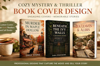 design your cozy mystery or thriller book cover for KDP