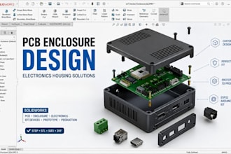 pcb enclosure design, electronic housing, esp32 arduino iot solidworks prototype