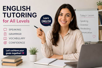 teach english speaking, grammar and provide english translation