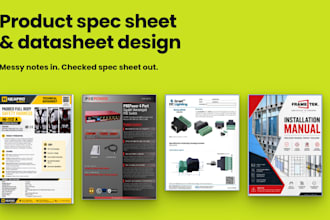 design clear product spec sheet or datasheet for  b2b product