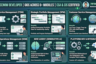 implement and optimize servicenow itsm, csm, spm and now assist