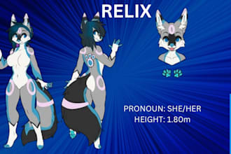 custom character sheet or reference sheet for your character,furry,fursona