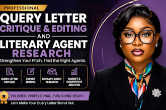 professional critique and edit your agent query letter, research literary agents