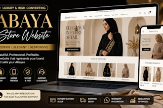 design a luxury abaya hijab and modest fashion ecommerce store
