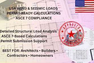 do USA seismic and wind load calculations for building permit approval