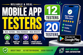 12 testers 20 testers 12 app testers mobile app 12 testers goggle play 20 tester