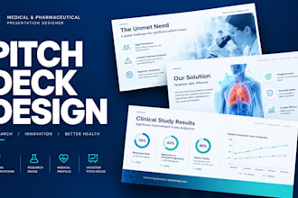design medical research slides or pharma presentation