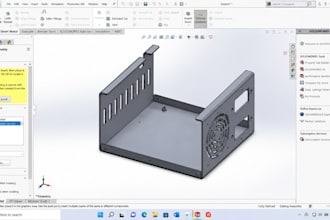 design sheet metal enclosure, cnc case, product housing, 3d model, cad design