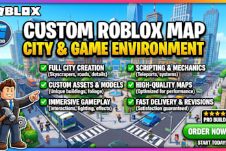 create a custom roblox map city map and game environment