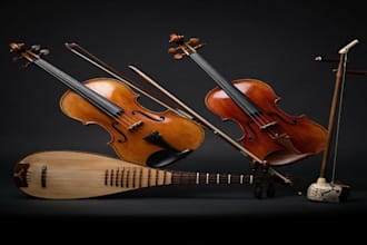 real fiddle, violin, viola, erhu and pipa music for any style