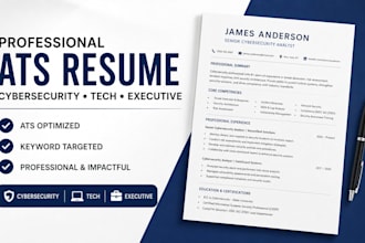 create and edit professional ats resume for cybersecurity, tech, executive cv