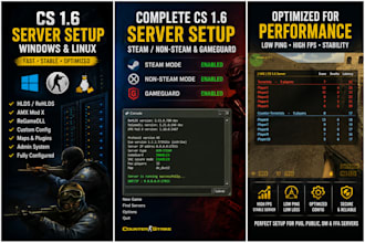 create and configure a counter strike server on windows or linux