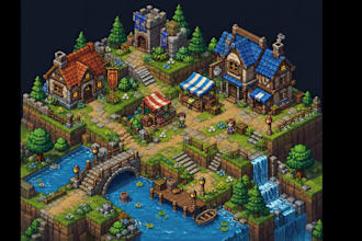 draw pixel isometric art