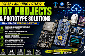 develop and program esp32, arduino and stm32 iot projects