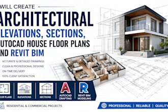 create architectural elevations sections autocad house floor plans and revit bim