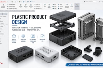 plastic product design, injection molding, solidworks fusion360, prototype stl