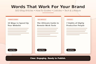 write engaging SEO blog posts and articles for your website